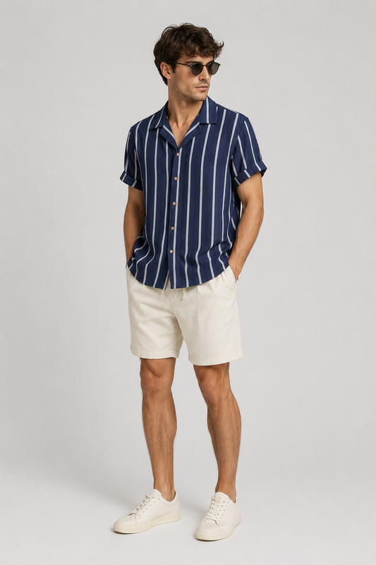 Men's Casual Shirt & Quick Dry Shorts Set | Co-Ord Set | Men | Quick-Dry Fabric | Steven & Levon