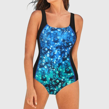 Shaping One Piece Swimsuit | Women | Soft Stretch Swim Fabric | Abstract Print Tummy Control Fit | Steven & Levon
