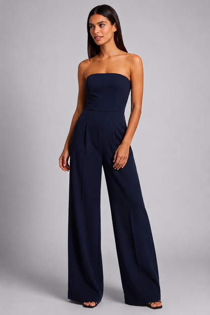 Women's Strapless Jumpsuit | Elegant Wide Leg | Pockets | Steven & Levon