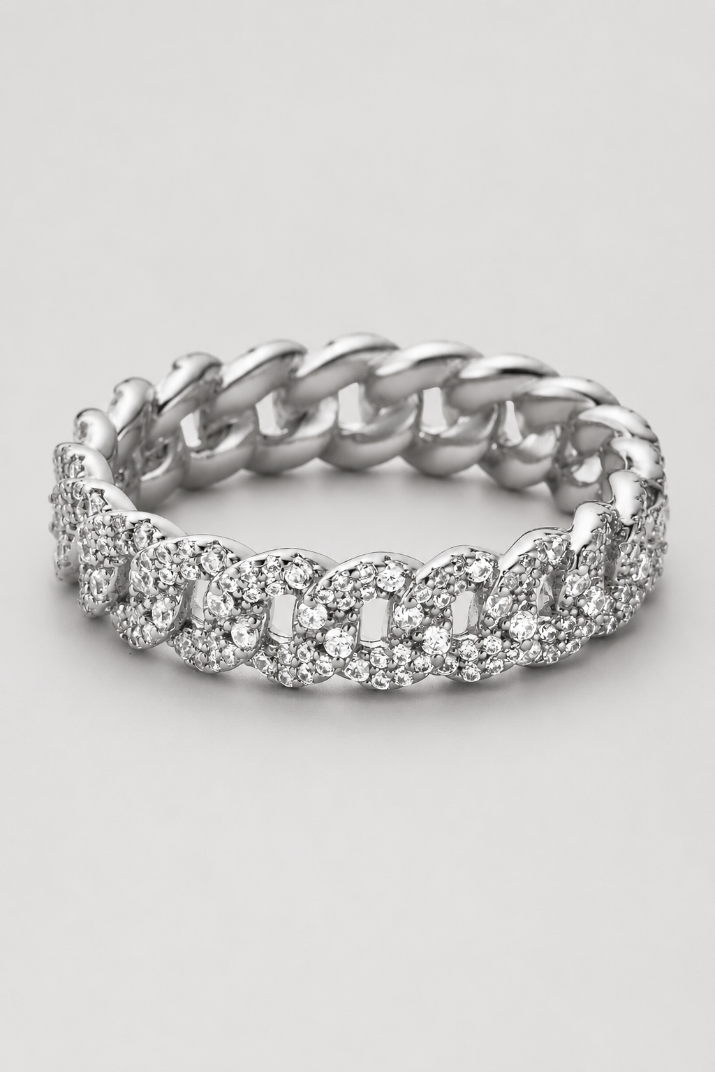 Iced Cuban Band Ring | Gold or Silver | Unisex | Stainless Steel | 6mm | Cubic Zirconia | Steven & Levon