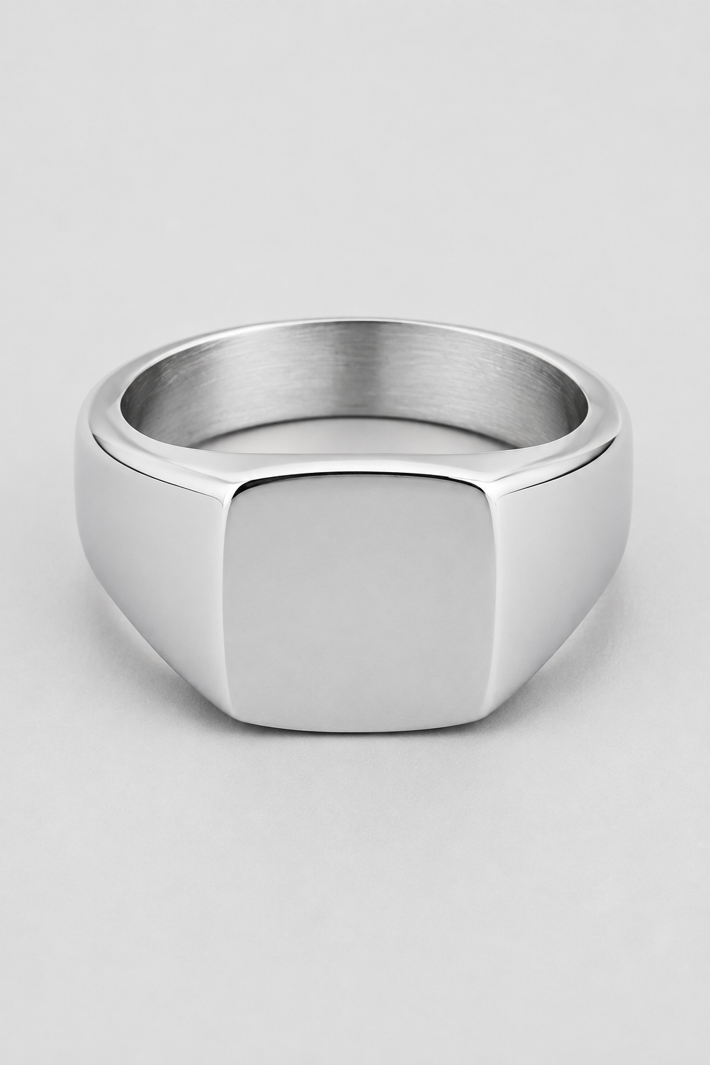 Square Signet Ring | Gold or Silver | Men | 316L Stainless Steel | Polished Face | Steven & Levon
