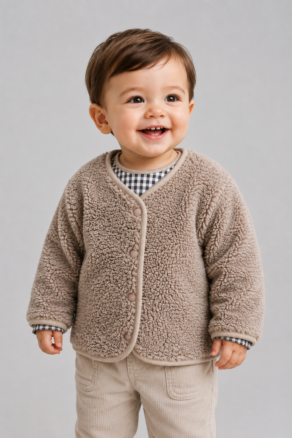 Kids Reversible Fleece Jacket | Boys & Girls | Plaid Lining | Winter Coat | Warm Outerwear | Steven & Levon