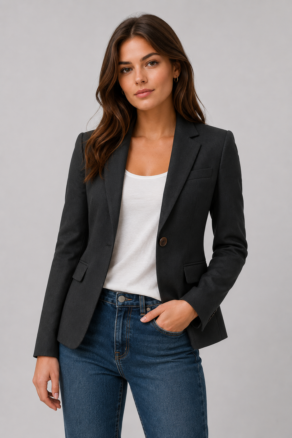 Women's Fitted Office Blazer | Tailored Work Jacket | Smart Casual | Steven & Levon