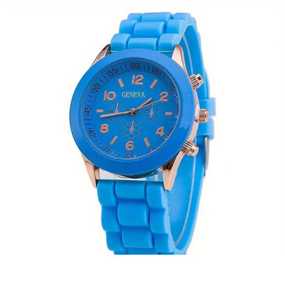 Casual Quartz Watch | Unisex | Silicone Strap | Lightweight Everyday Wristwatch | Steven & Levon