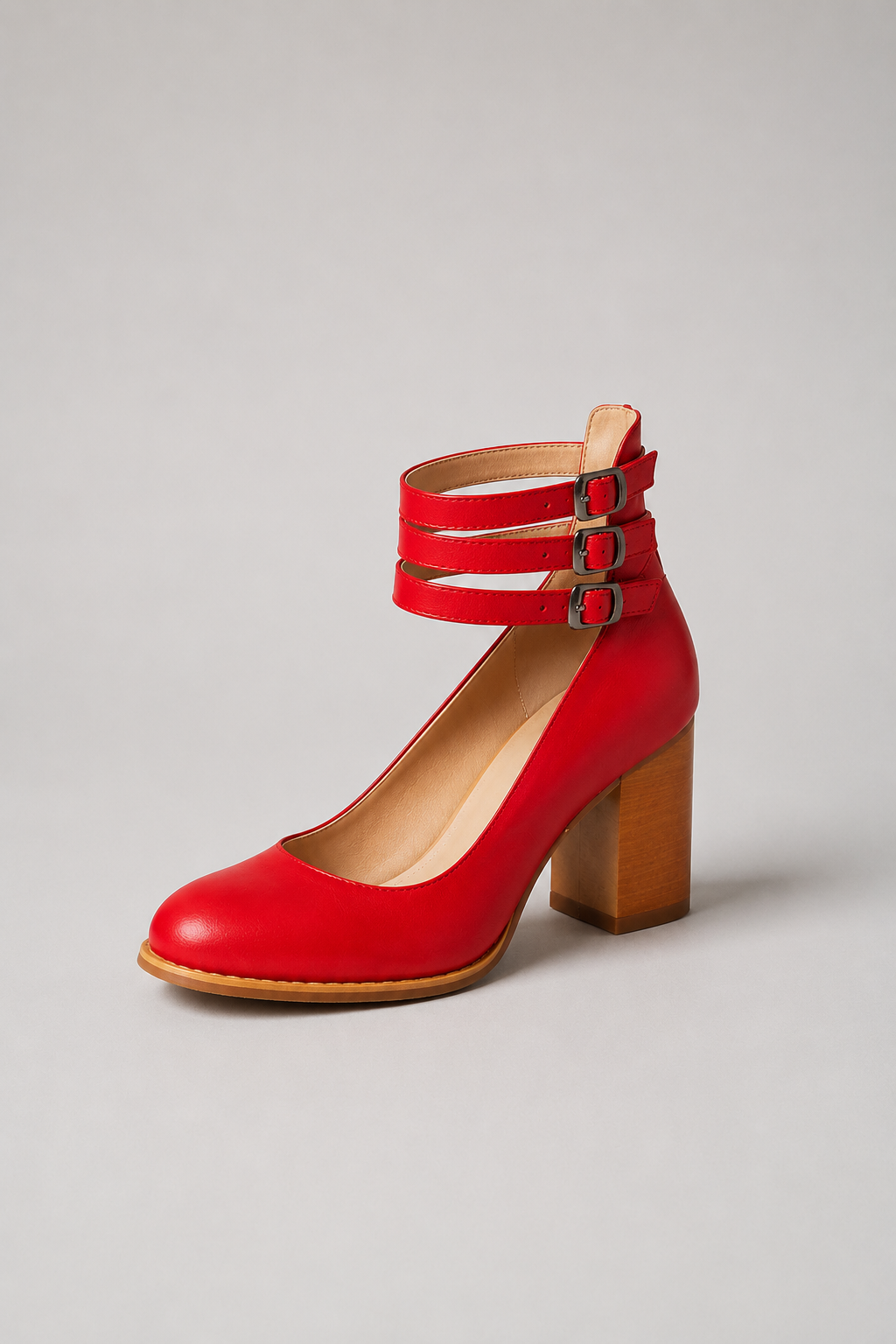 Women's Minimalist Ankle Strap Sandals | Chunky Heel Sandals | Eco Leather | Elegant Dress Shoes | Steven & Levon
