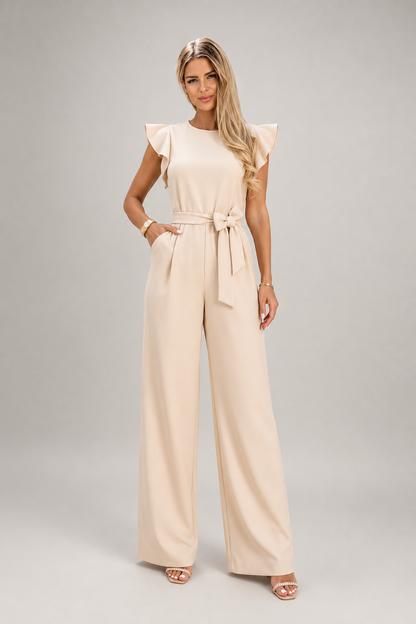 Elegant Flutter Sleeve Jumpsuit | Women | Flowy Fit | Feminine Style | Formal Wear | Steven & Levon