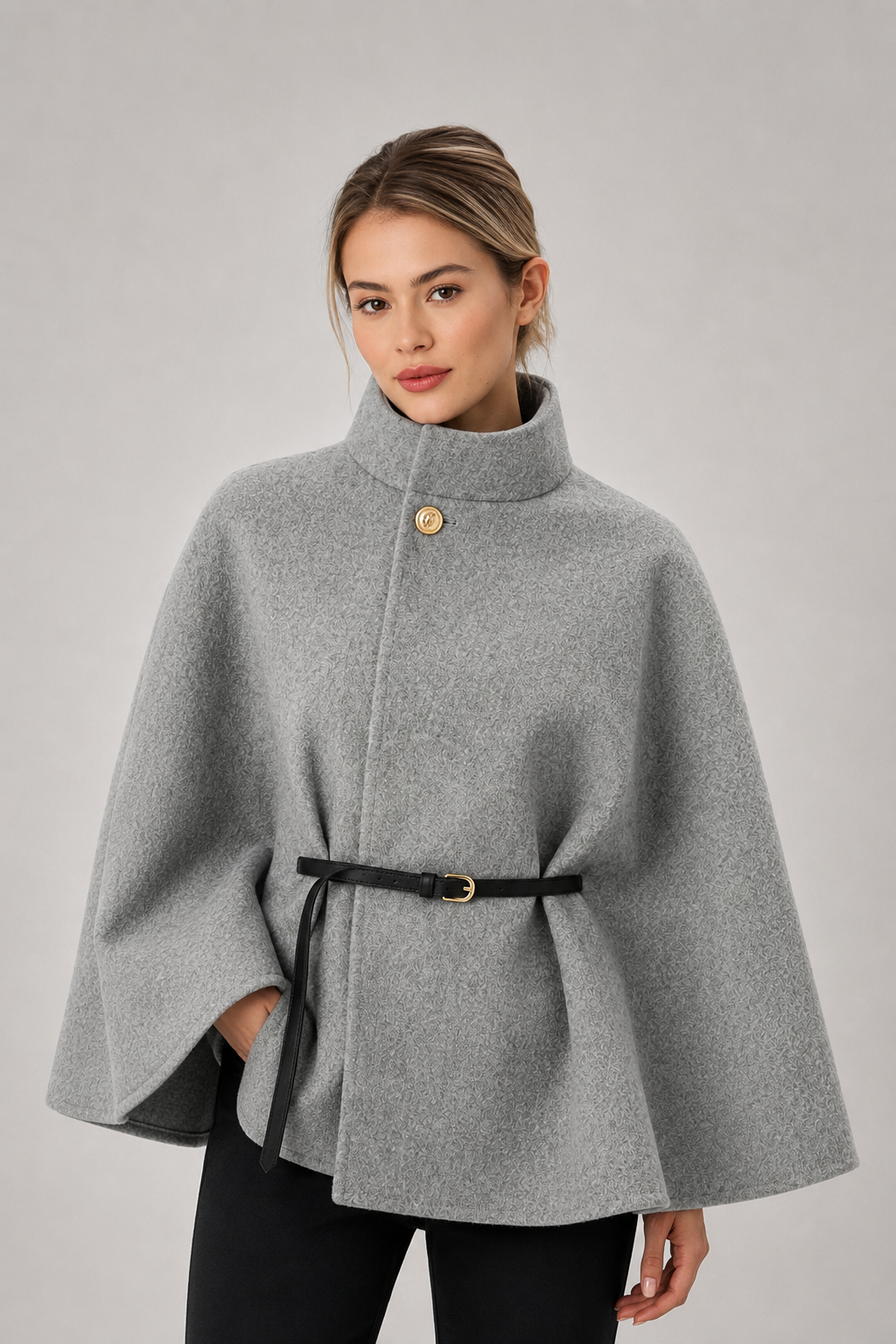 Women's Knit Poncho | Soft Knit Cape | Lightweight Layering Piece | Steven & Levon