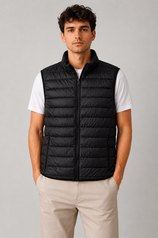 Men's Quilted Padded Bodywarmer | Lightweight Zip Front Gilet | Insulated | Steven & Levon