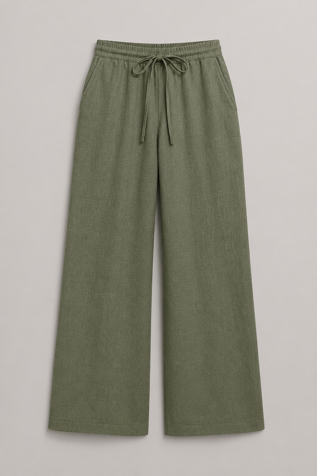 Women's Linen Wide-Leg Trousers | High-Waisted Drawstring Breathable Casual Pants | Steven & Levon