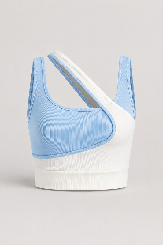 Asymmetric Sports Bra | Women | Adjustable Straps | Medium Support | Soft Stretch Comfort | Steven & Levon