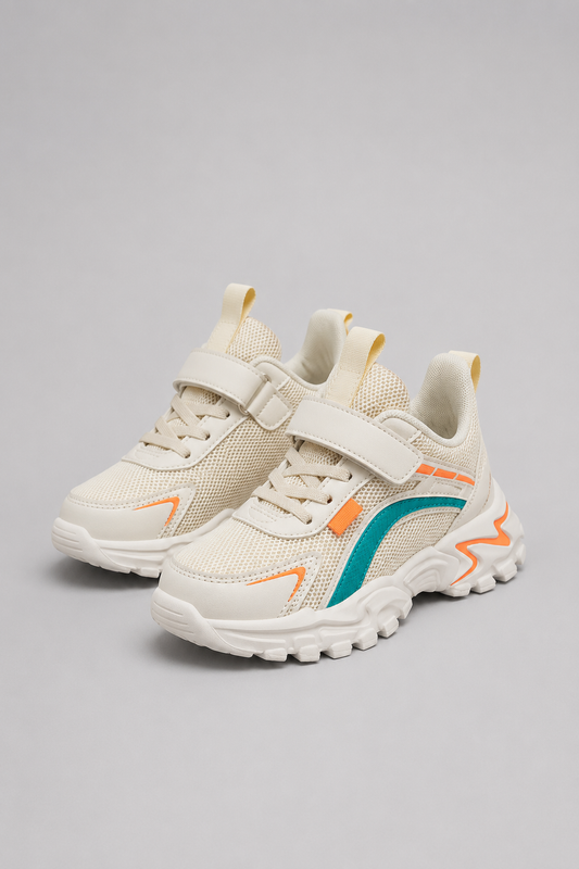 Kids Breathable Mesh Sneakers | Hook & Loop School Running Shoes | Lightweight Trainers | Steven & Levon
