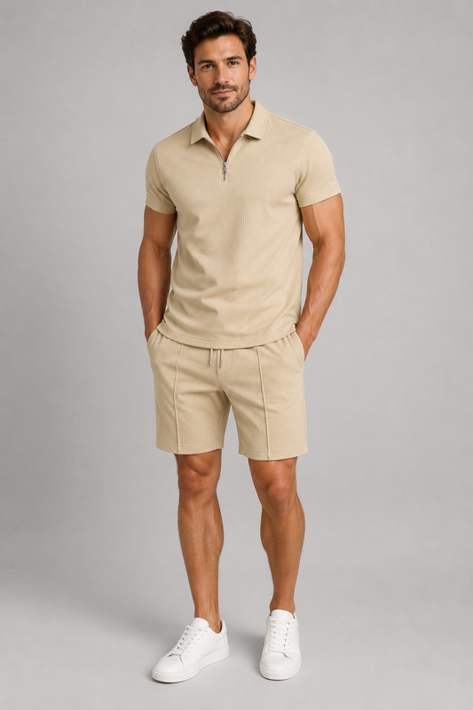 Men's Sporty Summer Set | Short Sleeve Top & Shorts | Casual Activewear Outfit | Steven & Levon