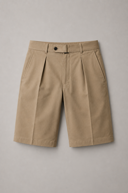 Men's Tailored Casual Shorts | Men | Woven Fabric | Pleated Front Smart Fit Summer Shorts | Steven & Levon