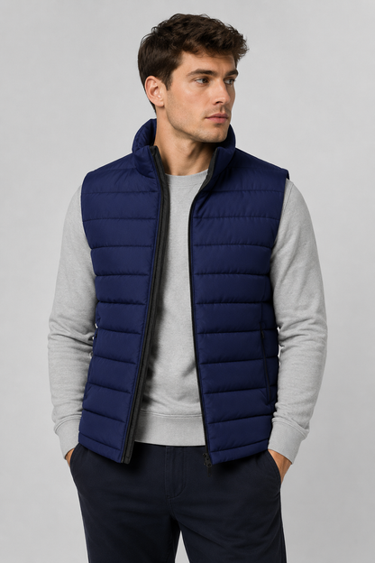 Men's Casual Bodywarmer Vest | Quilted Gilet | Zip Front | Lightweight Warm | Steven & Levon