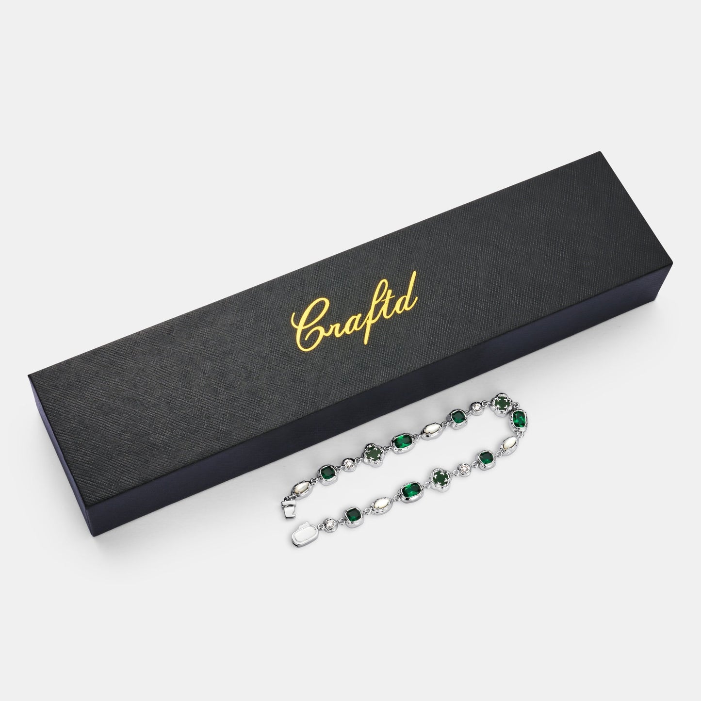 Melted Emerald Bracelet | Men | Stainless Steel | Silver & Gold | Emerald Gemstone | Steven & Levon