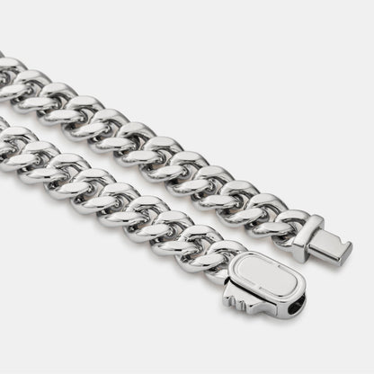 Emerald Cuban Bracelet | Men | Stainless Steel | Silver & Gold | 6mm Emerald Stone | Steven & Levon