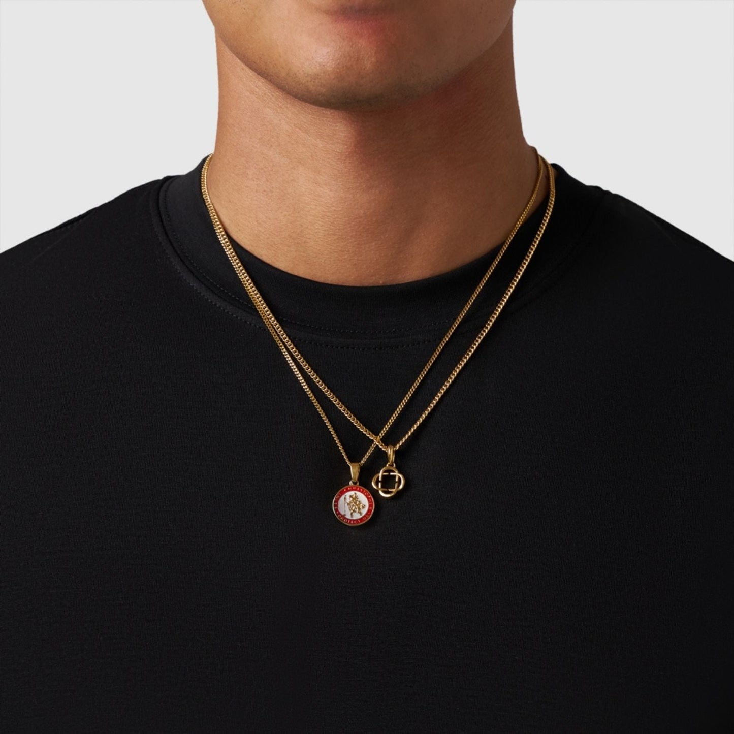 Gold Pendant Set | Unisex | Stainless Steel | Customisable Jewellery | Layered Necklace Set | Steven & Levon