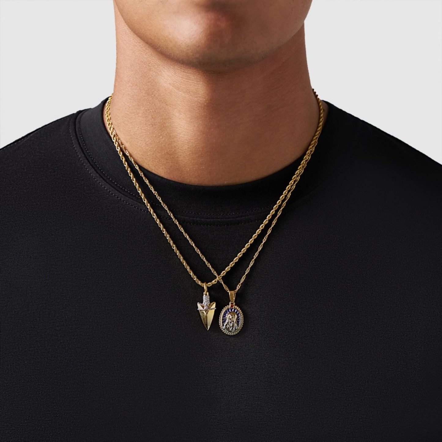Gold Pendant Set | Unisex | Stainless Steel | Customisable Jewellery | Layered Necklace Set | Steven & Levon