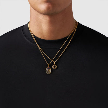 Gold Pendant Set | Unisex | Stainless Steel | Customisable Jewellery | Layered Necklace Set | Steven & Levon