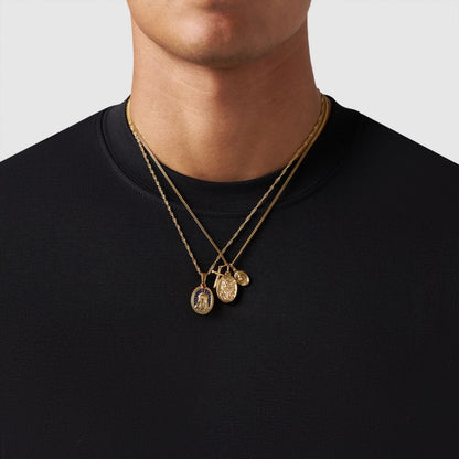 Gold Pendant Set | Unisex | Stainless Steel | Customisable Jewellery | Layered Necklace Set | Steven & Levon