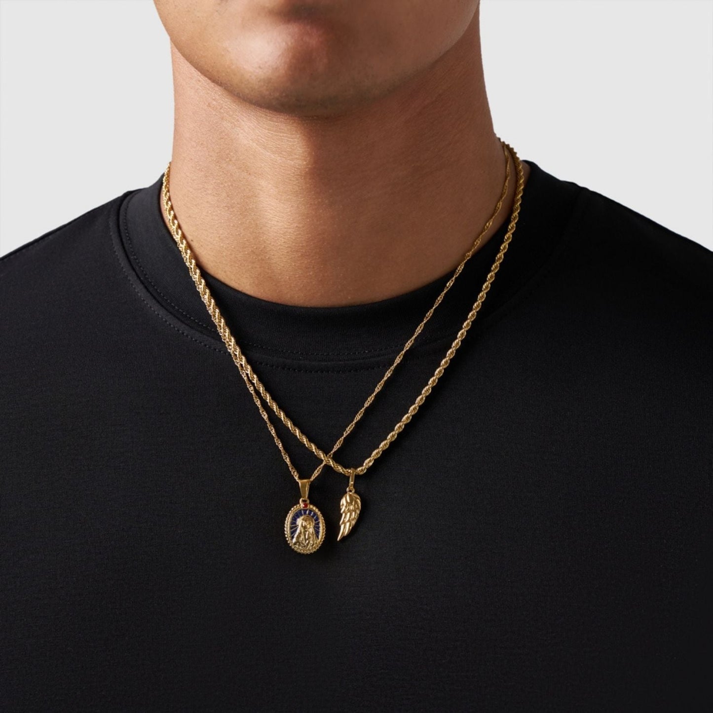Gold Pendant Set | Unisex | Stainless Steel | Customisable Jewellery | Layered Necklace Set | Steven & Levon