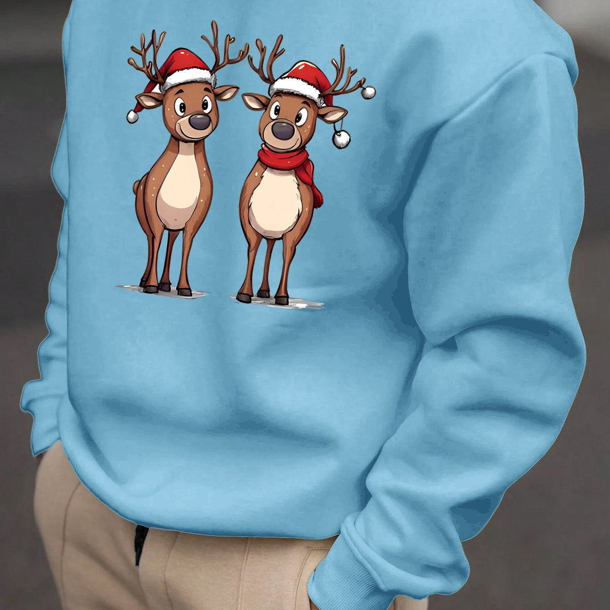 Reindeer Print Sweatshirt | Men's Festive Pullover | Casual Holiday Style | Steven & Levon