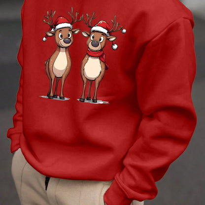 Reindeer Print Sweatshirt | Men's Festive Pullover | Casual Holiday Style | Steven & Levon
