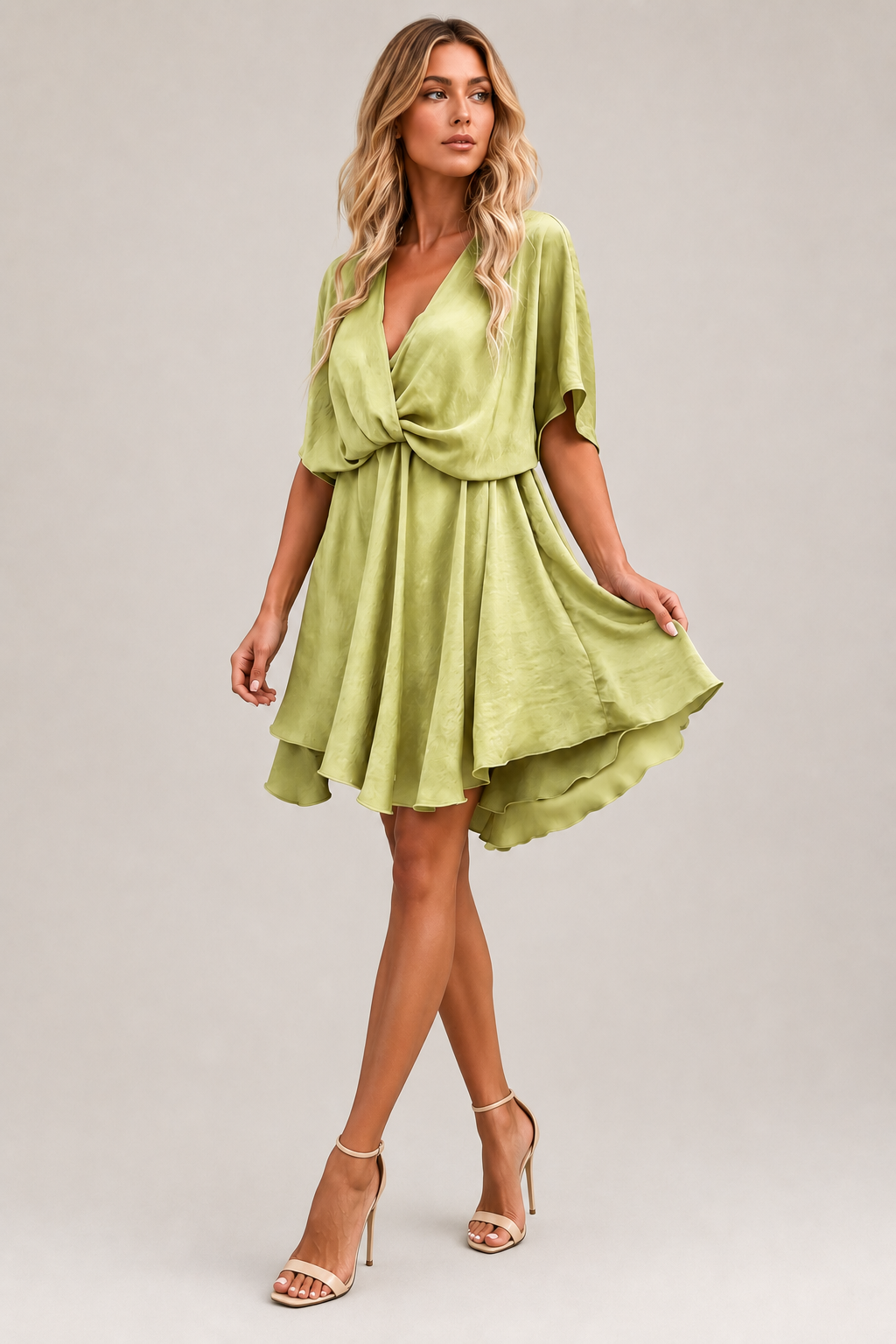Women's Wrap Dress | Wrinkle-Free Midi Dress | Elegant Everyday Wear | Steven & Levon