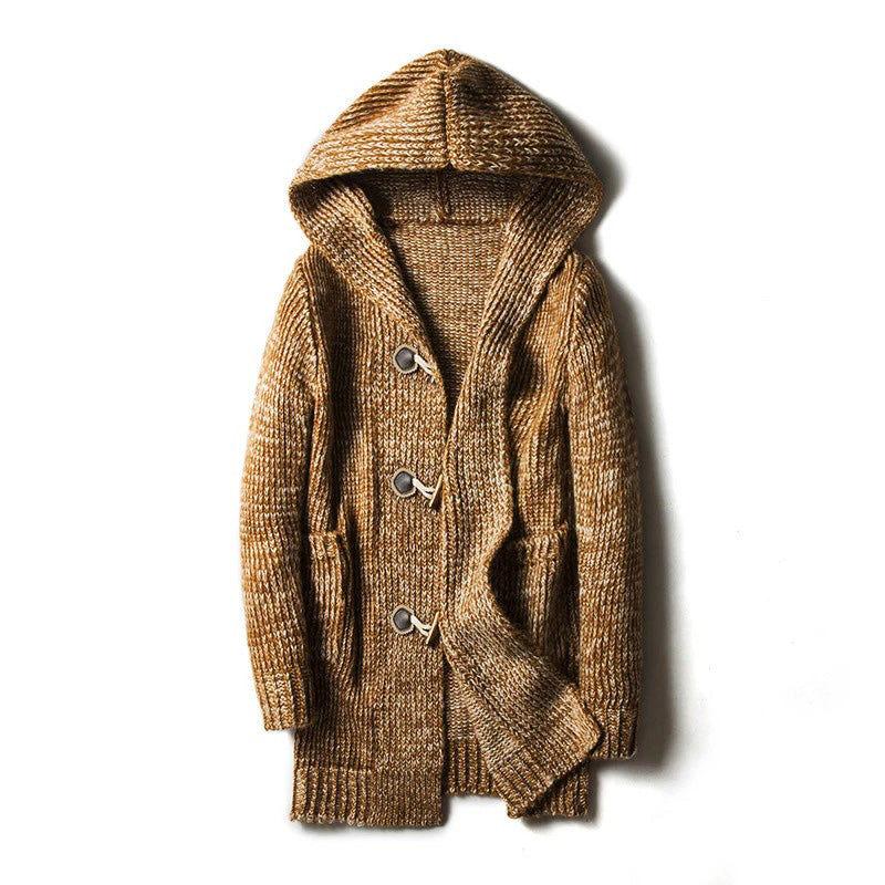 Men’s Knit Cardigan | Toggle Front Closure | Hooded Knitwear Sweater | Casual Layering Piece | Steven & Levon