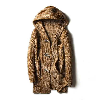 Men’s Knit Cardigan | Toggle Front Closure | Hooded Knitwear Sweater | Casual Layering Piece | Steven & Levon