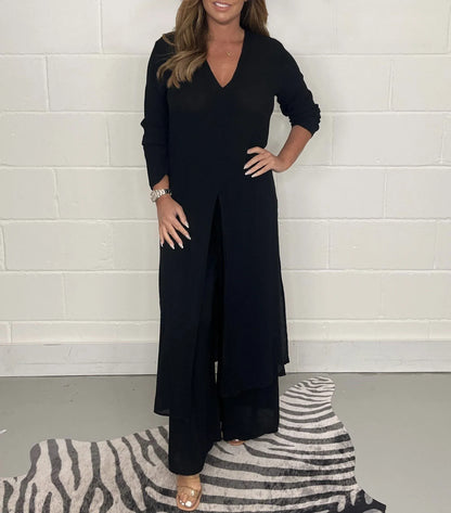 Cosima Women's Wide Leg Co-ord Set | Lightweight Two Piece Summer Outfit | Steven & Levon