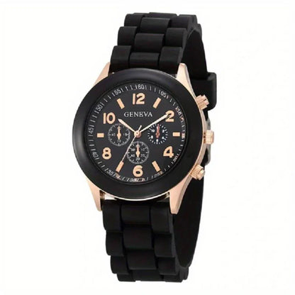 Casual Quartz Watch | Unisex | Silicone Strap | Lightweight Everyday Wristwatch | Steven & Levon