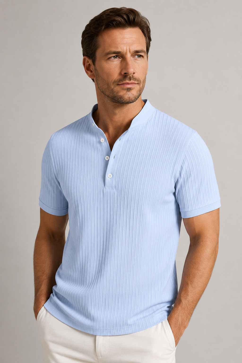 Men's Classic Henley Shirt | Men | Long Sleeve Button Neck Top | Casual Fit | Steven & Levon