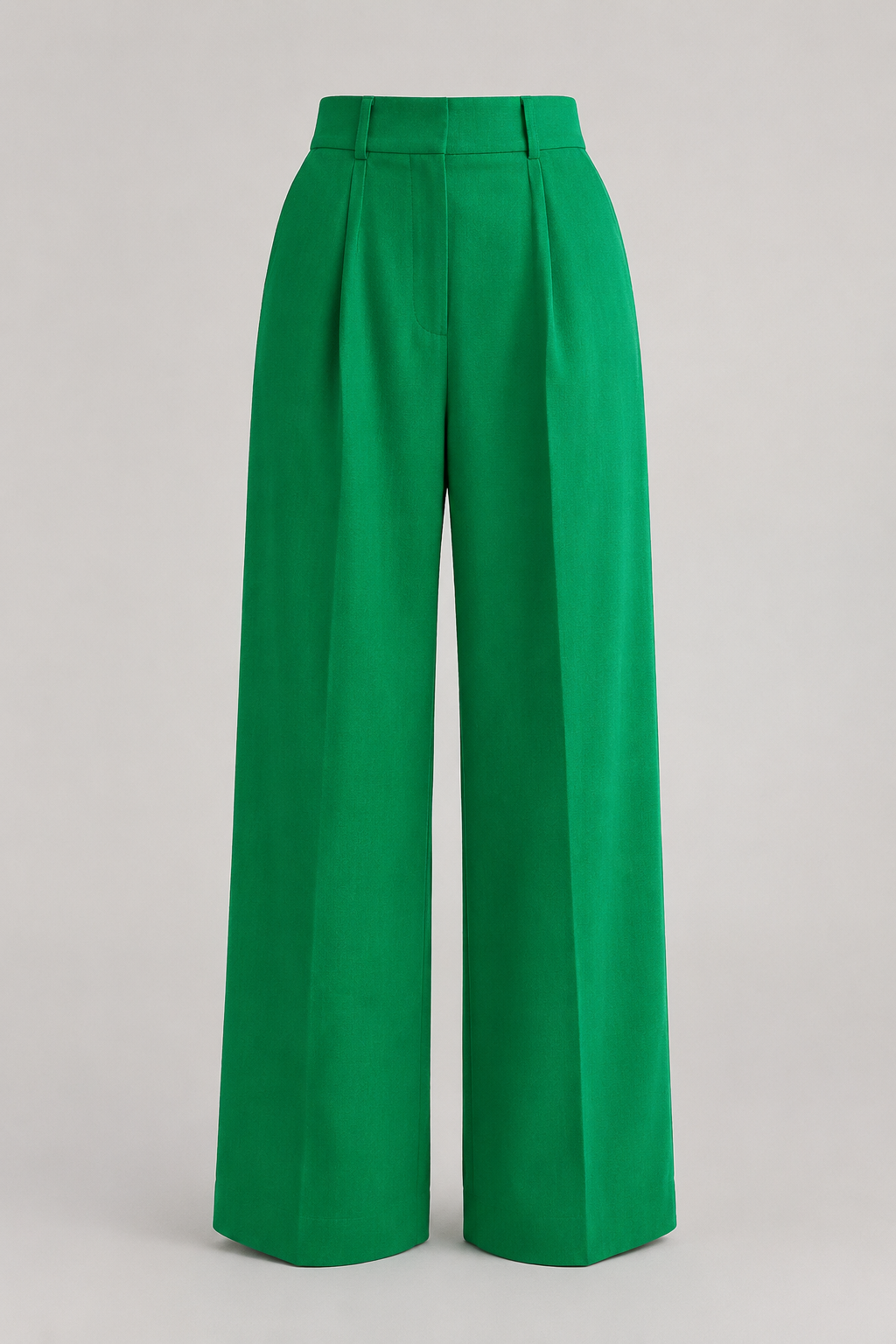 Wide-Leg Linen Trousers | Women | High-Waisted Pleated Green Linen Pants | Steven & Levon