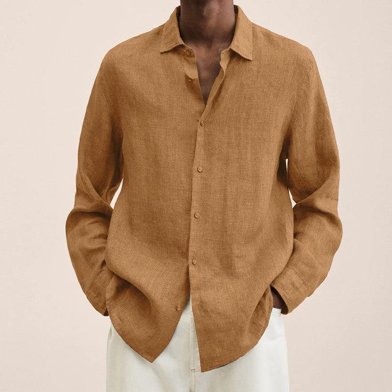 Linen Long Sleeve Shirt | Men | Tailored Fit | Breathable Casual Smart Shirt | Steven & Levon