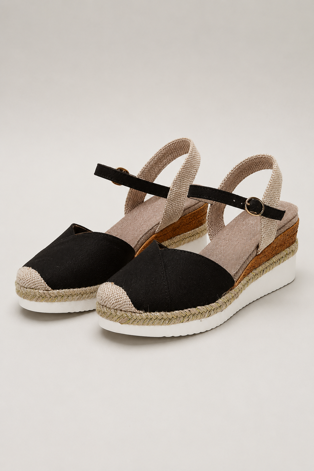 Women's Closed Toe Espadrille Wedge Sandals | Buckle Ankle Strap | Comfortable Casual Footwear | Steven & Levon