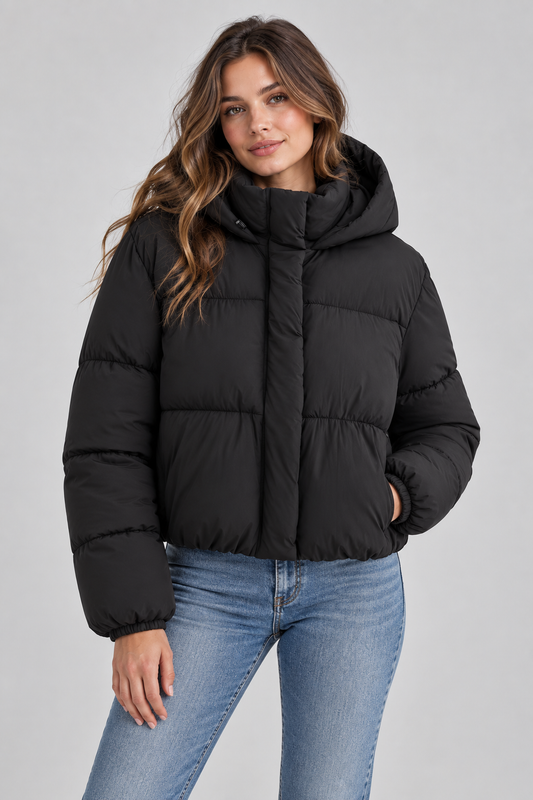 Women's Hooded Puffer Jacket | Quilted Winter Coat | Warm Insulated Outerwear | Steven & Levon