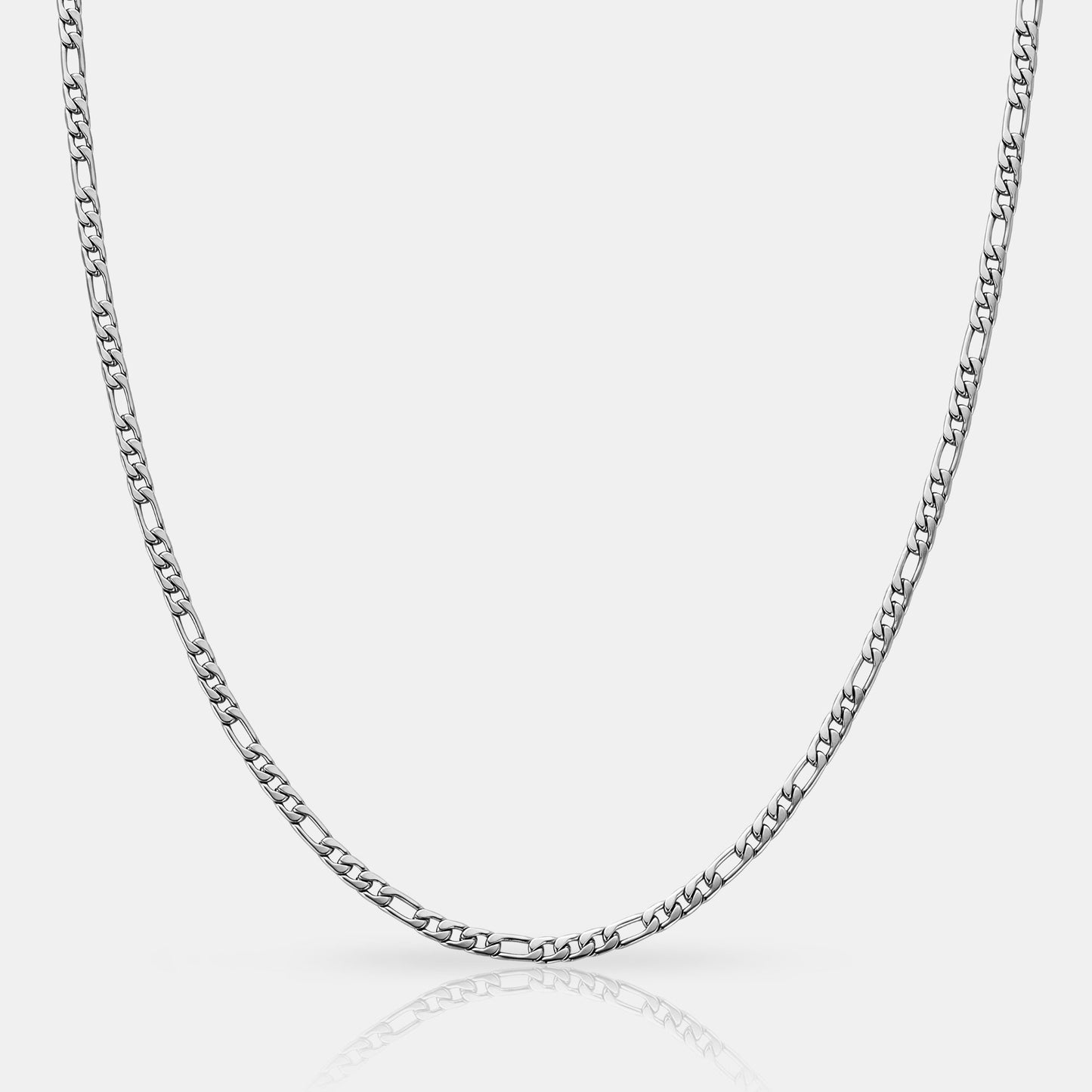 Silver Figaro Chain | Men | 3mm Stainless Steel | Classic Link Design | Statement Necklace | Steven & Levon