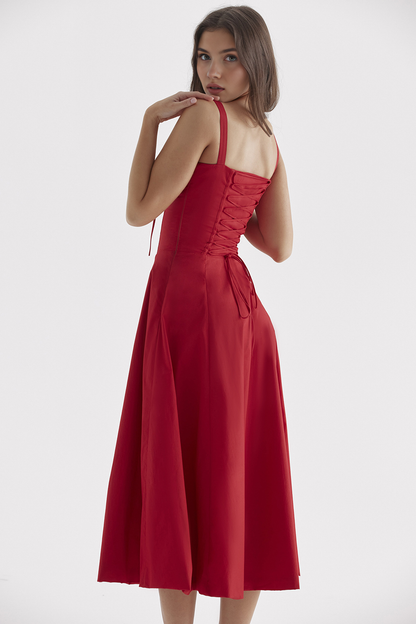 Bustier Dress | Women's Structured Midi Dress | Elegant Occasion Wear | Steven & Levon