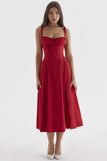 Bustier Dress | Women's Structured Midi Dress | Elegant Occasion Wear | Steven & Levon