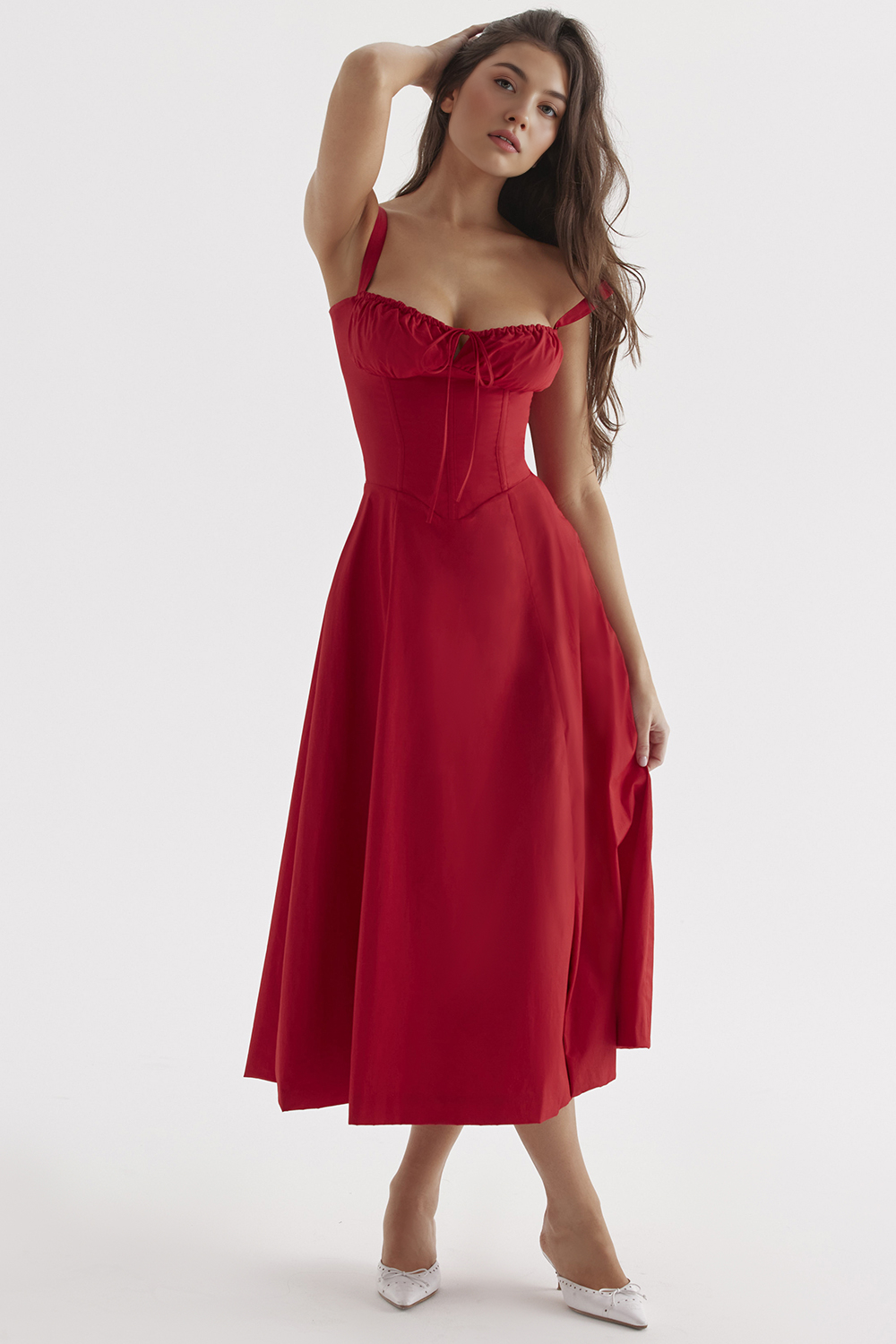 Bustier Dress | Women's Structured Midi Dress | Elegant Occasion Wear | Steven & Levon