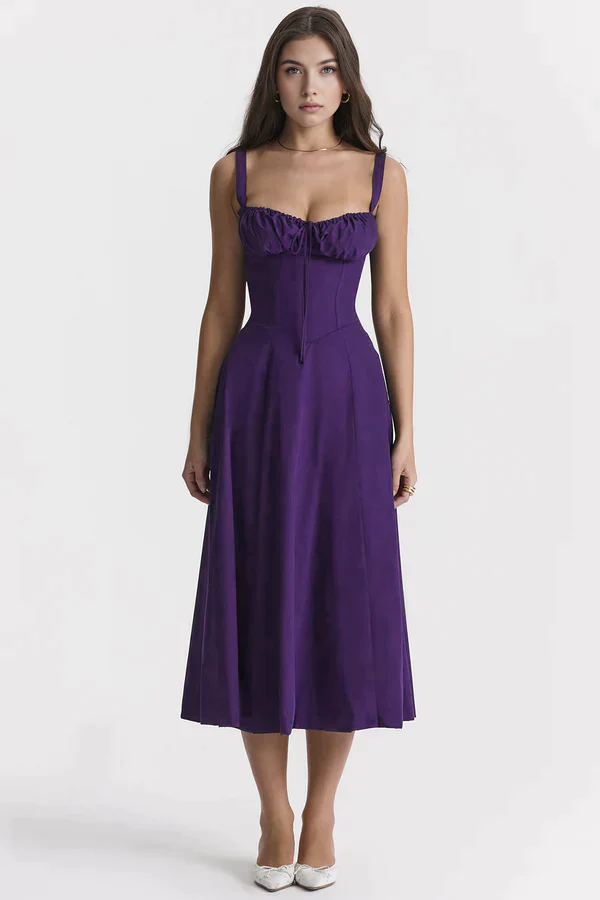 Bustier Dress | Women's Structured Midi Dress | Elegant Occasion Wear | Steven & Levon