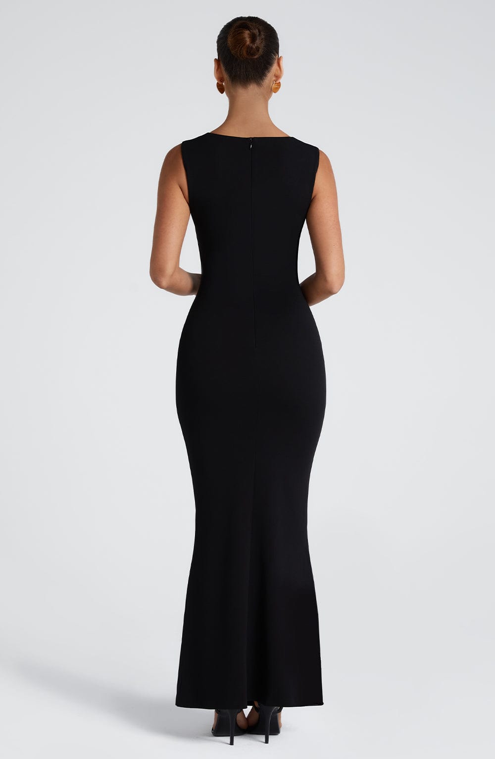 Women's Square Neck Bodycon Maxi Dress | Formal Evening Wear | Sleeveless Slit | Steven & Levon