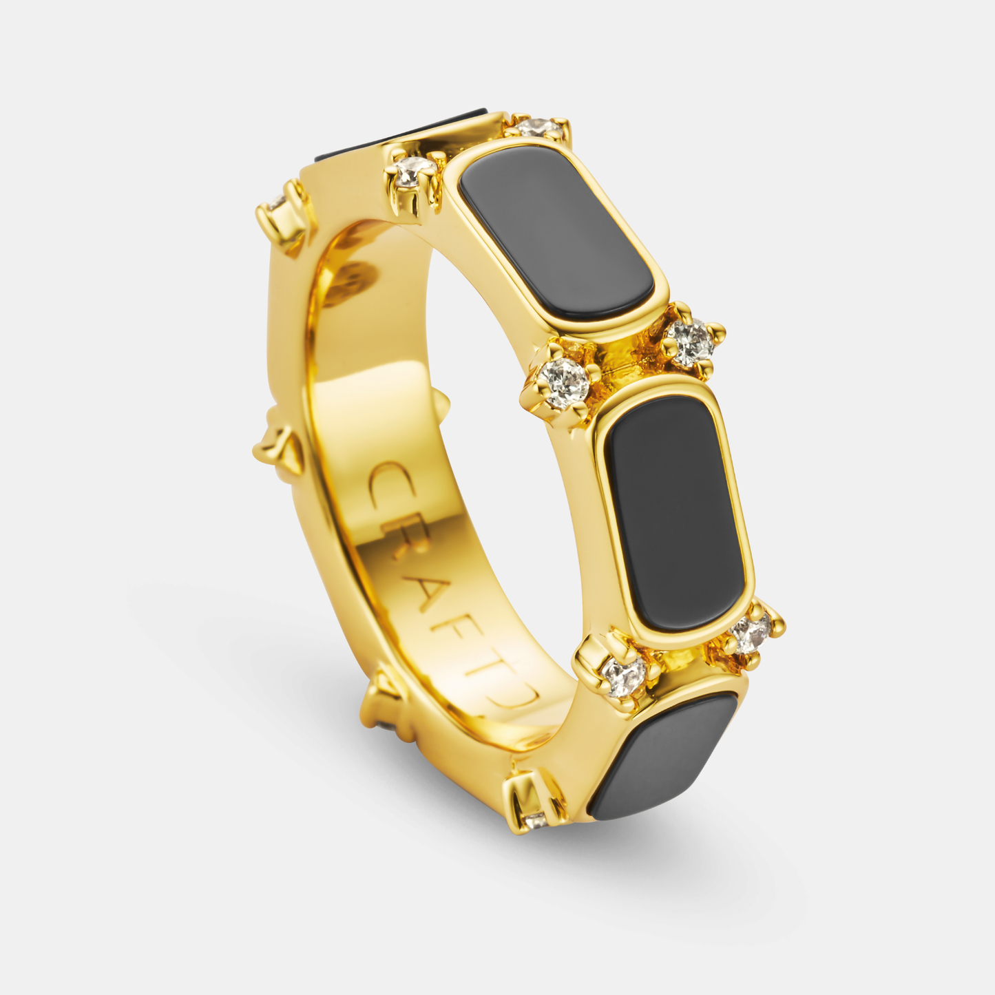 Monarch Band Ring | Gold | Unisex | Stainless Steel | Crown Design | Classic Style | Steven & Levon