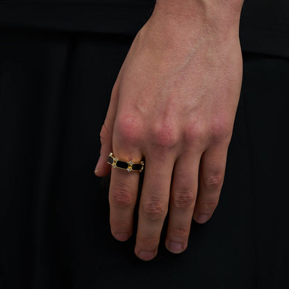 Monarch Band Ring | Gold | Unisex | Stainless Steel | Crown Design | Classic Style | Steven & Levon