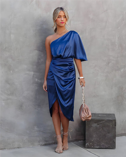 Asymmetrical Off Shoulder Dress | Women | Elegant Fit | Modern Style | Party Wear | Steven & Levon