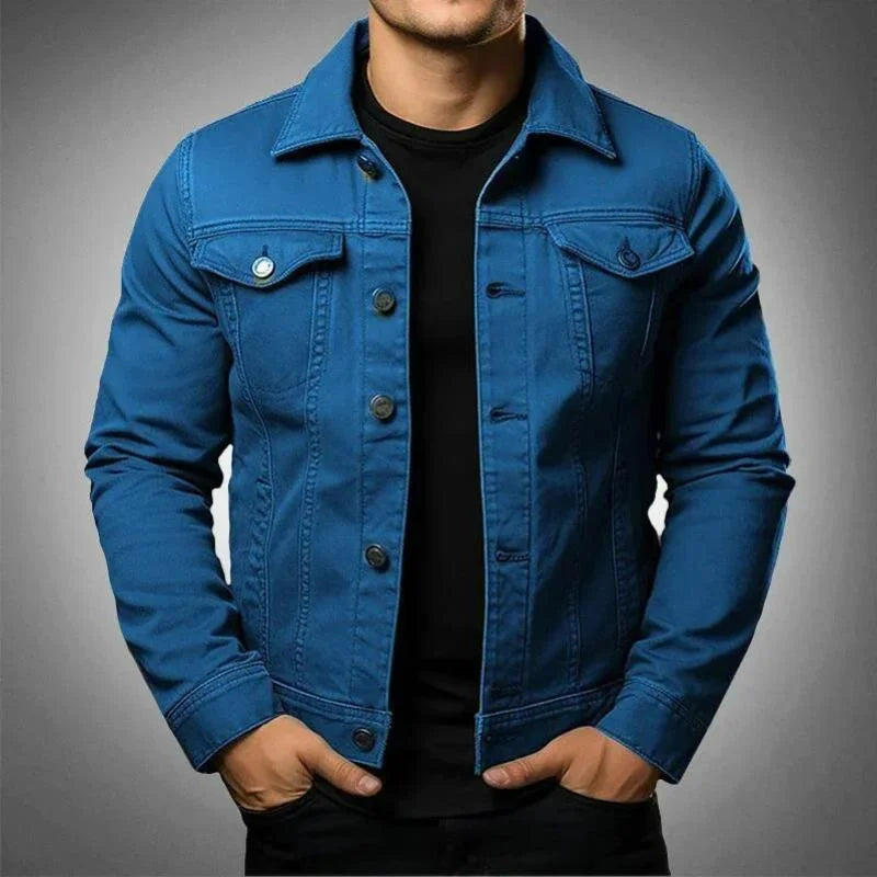 Men's Long Sleeve Spring Jacket | Lightweight Fabric | Collared Zip-Up | Smart Casual Outerwear | Steven & Levon
