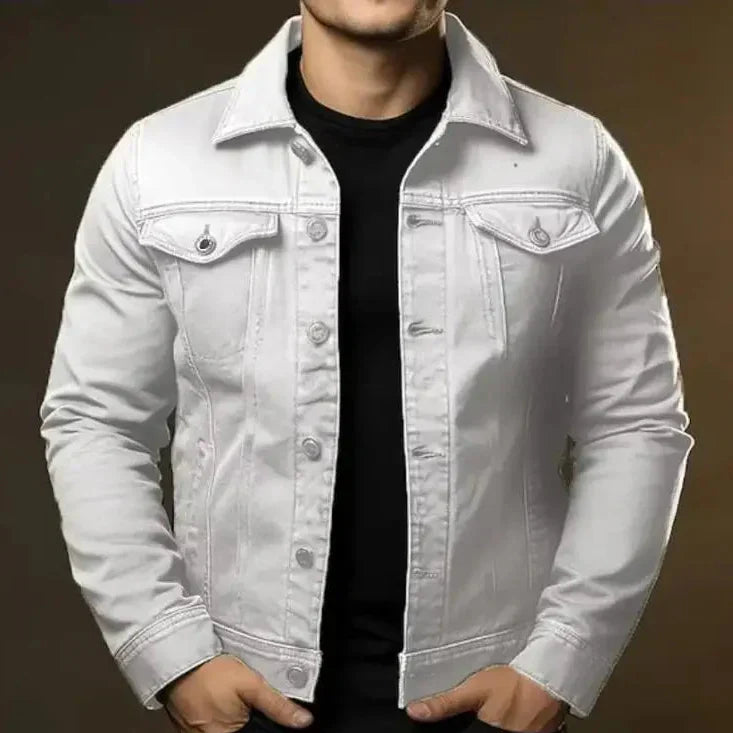 Men's Long Sleeve Spring Jacket | Lightweight Fabric | Collared Zip-Up | Smart Casual Outerwear | Steven & Levon