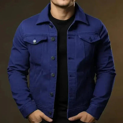 Men's Long Sleeve Spring Jacket | Lightweight Fabric | Collared Zip-Up | Smart Casual Outerwear | Steven & Levon