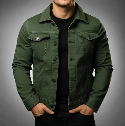Men's Long Sleeve Spring Jacket | Lightweight Fabric | Collared Zip-Up | Smart Casual Outerwear | Steven & Levon